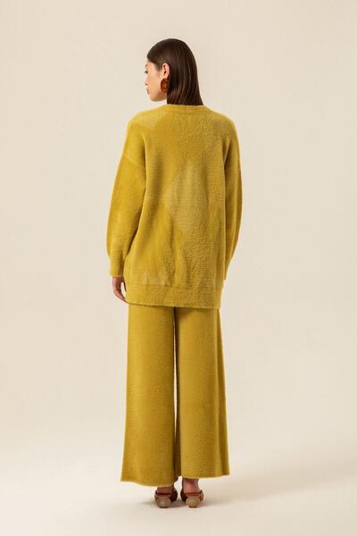 rue Green Knitwear Cardigan with Block Pattern