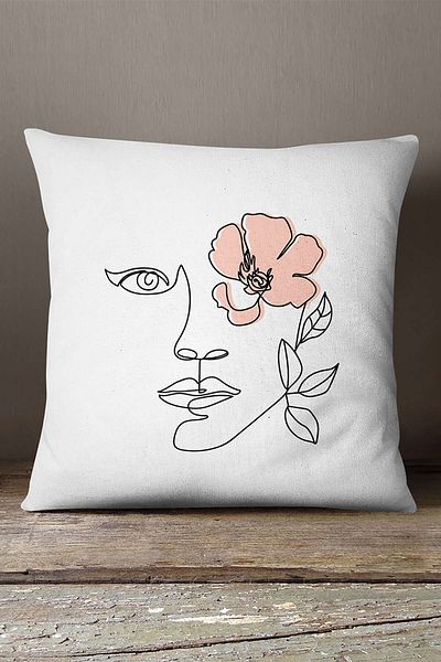 INSENSE HOME Βελούδινο Babyface Λευκό Μαύρο Μοντέρνο Μοτίβο Σιλουέτας Μαξιλαροθήκη Μαξιλαροθήκης Ψηφιακής Εκτύπωσης Cgh524
