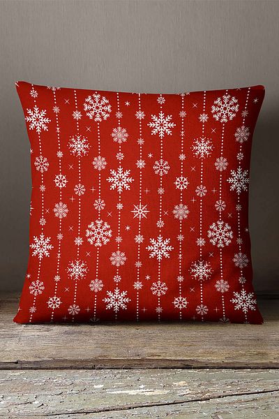 INSENSE HOME Velvet Babyface Red White Christmas Themed Digital Printed Throw Pillow Pillow Case - Cgh311