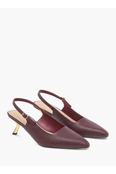 Flora Bella by Shoexpress صندل Flora Bella Solid Slingback مع مشبك للإغلاق وكعب صغير