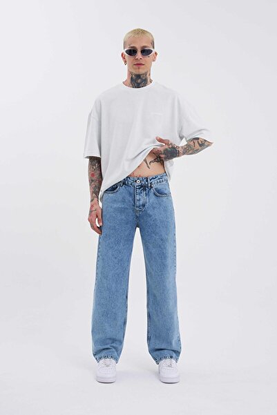 Machinist Чоловічі розслаблені баггі-джинси синього кольору