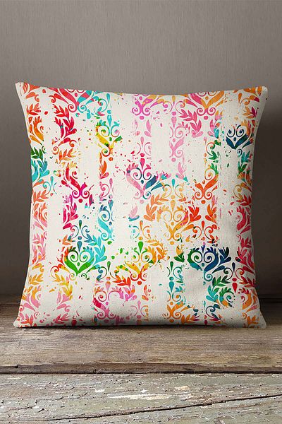 INSENSE HOME Husă de pernă catifea Babyface cu modele etnice multicolore - Cgh117