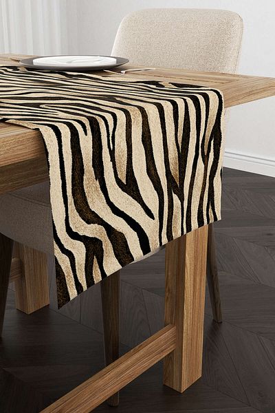Cango Home Brown Black Zebra Pattern Digital Print Runner - Cgh360-rn
