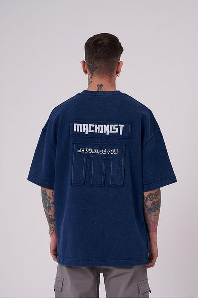 Machinist Men's Be Bold Be You Washable Oversize Indigo Cloudy T-Shirt