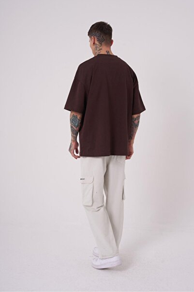 Machinist Ανδρικό μπλουζάκι Premium Platon Oversize καφέ