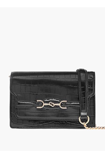 Celeste Animal Textured Crossbody Bag with Flap Closure and Chain Strap - W 9 x H 17 x D 22 cm