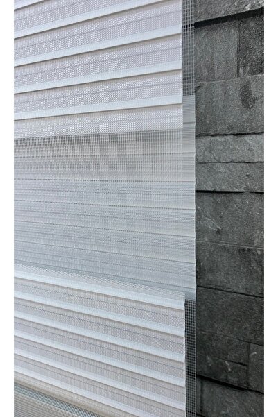 Rossa Home Concept Krem Geniş Plise Zebra Stor Güneşlik Perde