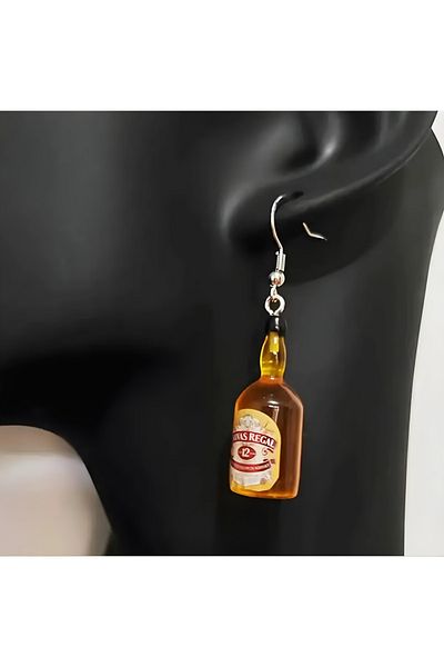 ELMATOLYE Unisex Chivas Whiskey Bottle Figured Design Earrings