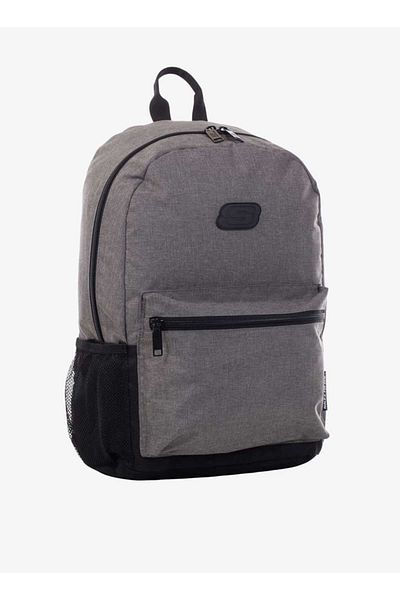 SKECHERS Logo Embossed Backpack with Zip Closure and Adjustable Shoulder Straps