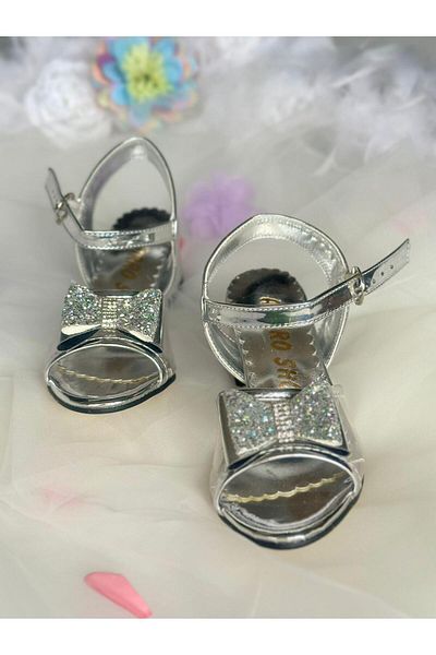 Gala Glittery Bow Heeled Children's Shoes