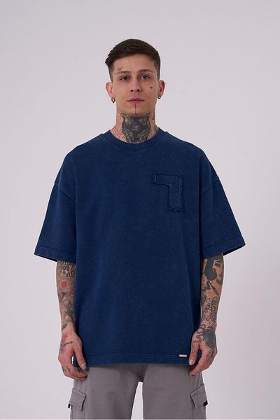 Machinist Men's Be Bold Be You Washable Oversize Indigo Cloudy T-Shirt