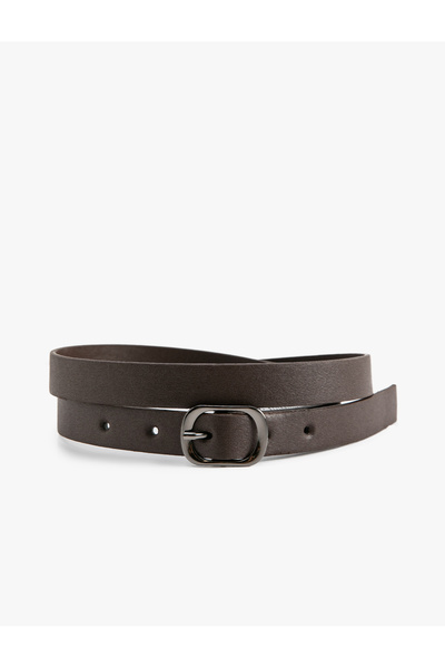 Koton Faux Leather Belt - Metal Buckle Detail