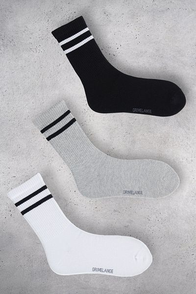GRIMELANGE Disa Women's Organic Cotton 3 Pack Multicolored Socks