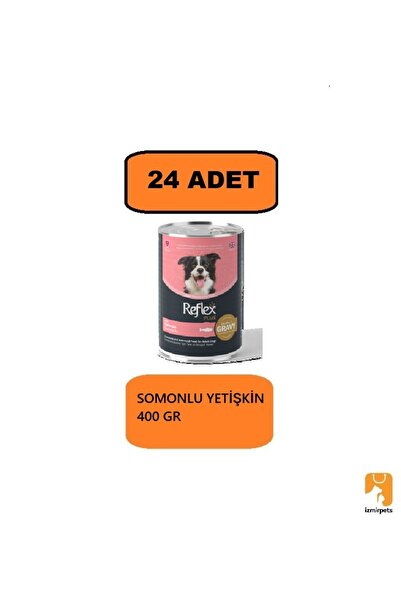 Reflex Plus Sos İçinde Et Parçacıklı Somonlu Yetişkin Köpek Yaş Konserve Maması 400 Gr X 24 ADET