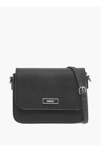 Missy Logo Detail Crossbody Bag with Adjustable Strap and Flap Closure