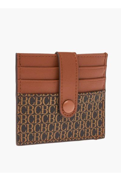 Celeste Monogram Print Wallet with Flap Closure