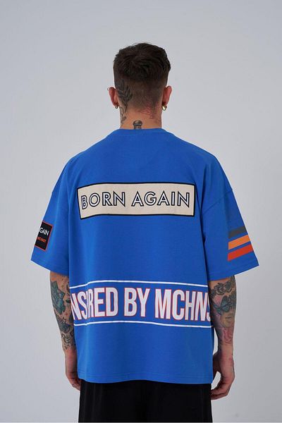 Machinist Tricou oversize albastru deschis pentru bărbați, inspirat de mașinist