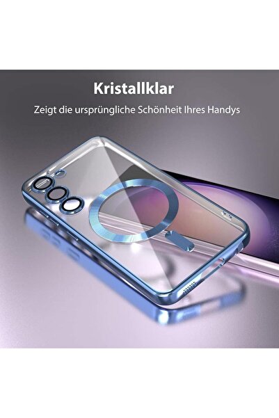 m.tk moveteck Samsung Galaxy S24 Fe Kılıf Kamera Lens Korumalı Renkli Magsafe Arkası Şeffaf Silikon Uyumlu