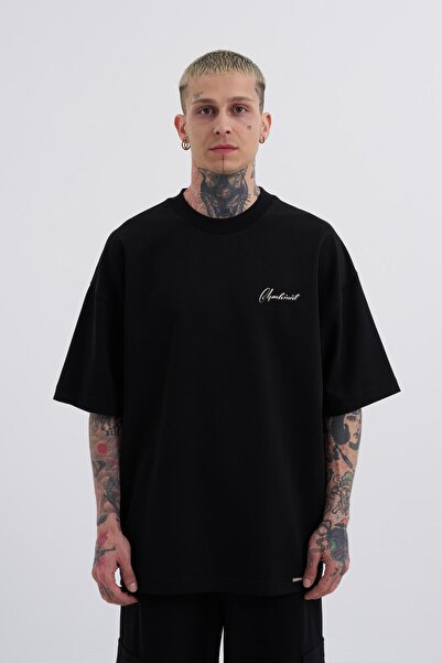 Machinist Ανδρικό μπλουζάκι με στάμπα πουλιού Oversize μαύρο