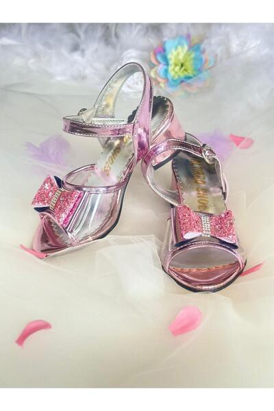 Gala Önü Simli Fiyonklu Topuklu Çocuk Ayk