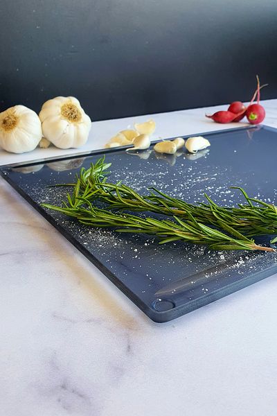Decorita Channeled Glass Cutting Board - Glass Cutting Table| Smoked Glass| 25cm X 35cm| Patented Product