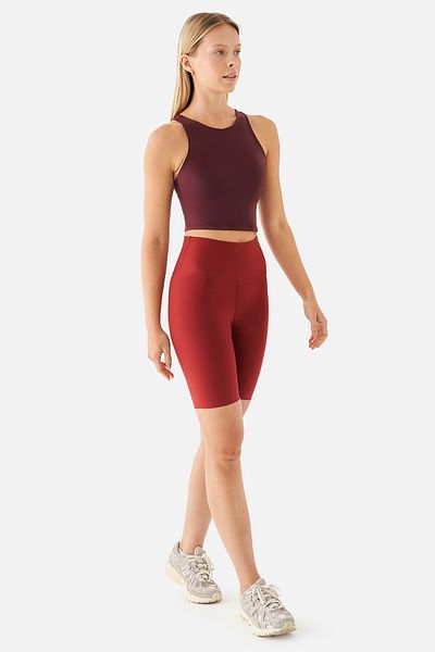 Superstacy Violet Biker Claret Red Sports Leggings
