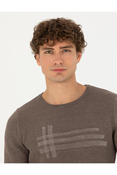 Pierre Cardin Mink Melange Slim Fit Crew Neck Knitwear Sweater -50278091-VR174