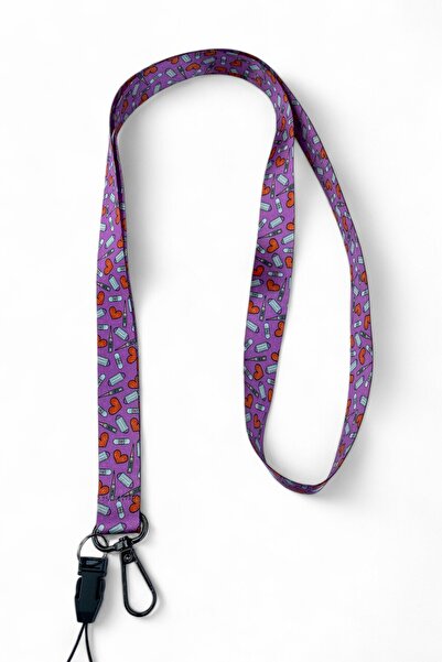 Ulutaş Kurdele Doktor Hemşireler İçin Desenli Boyun Telefon Askılığı Yaka İpi
