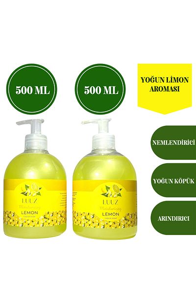 LUUZ Moisturizing Effective Deodorizing Lemon Flavored Lemon Liquid Soap 2X500 ml