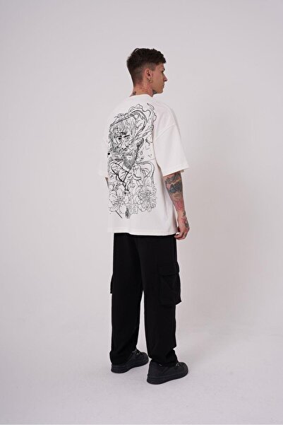 Machinist Ανδρικό μπλουζάκι Premium Aristotales High Printed Oversize Ecru