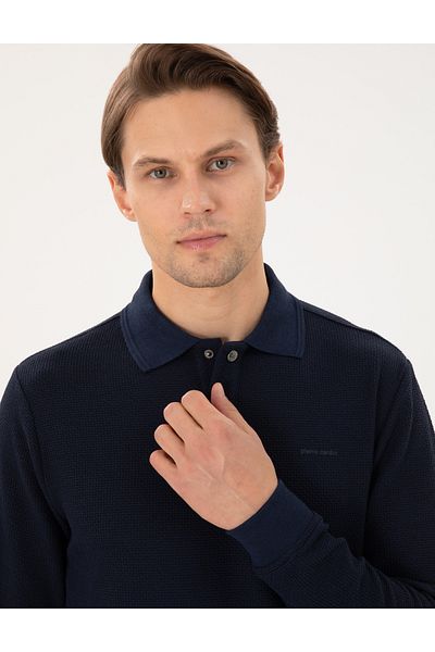 Pierre Cardin Тъмносин суитшърт с нормална кройка 50293236-VR033