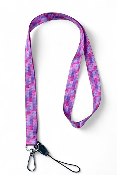 Ulutaş Kurdele Pembe Yapı Oyuncak Desenli Boyun Telefon Askılığı Yaka İpi