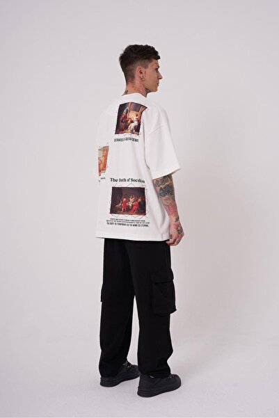 Machinist Ανδρικό μπλουζάκι Premium Death of Socrates Oversize εκρού