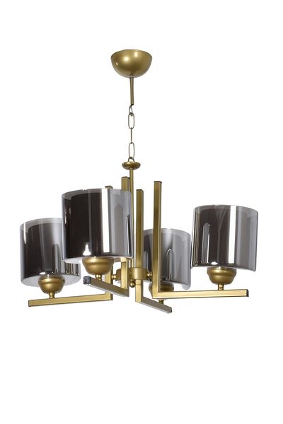 Modavize Atiye Modern Design Bedroom Hall Living Room Kitchen Antique Color Smoked Double Glass 4-Piece Chandelier