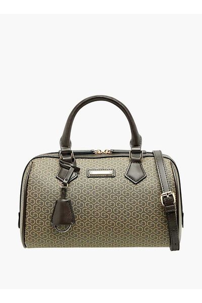 Celeste All-Over Monogram Print Bowler Bag with Detachable Strap