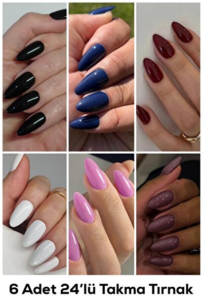 MUJGAN 6'lı 24'lü Takma Tırnak Seti - Kendinden Yapışkanlı Pratik Kullanım