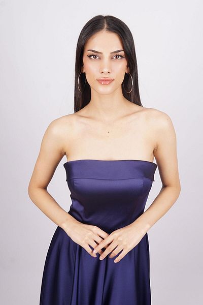 SpringStore Rochie de seara fara bretele bleumarin