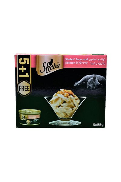 SHEBA Tuna and Salmon in Gravy 85g Pack of 6