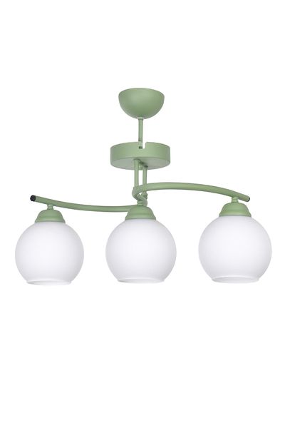 Modavize Fuji Modern Design Doorway Hall Kitchen Living Room Children's Room Green Color White Glass 3-Piece Chandelier