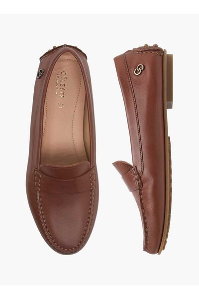 Celeste Women's Logo Accent Leather Slip-On Loafers