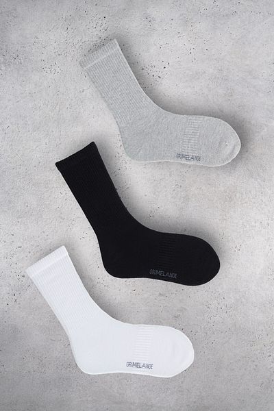 GRIMELANGE Elanor Women's Organic Cotton 3 Pack Multicolored Socks