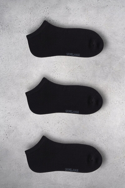 GRIMELANGE Markella Women's Organic Cotton 3 Pack Black Socks