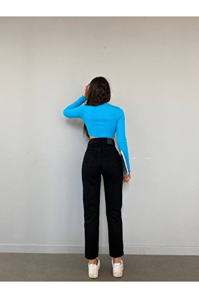 DRC trend Sendy Black High Waist Power Lycra - Women's Mom Jean Boyfriend Pants