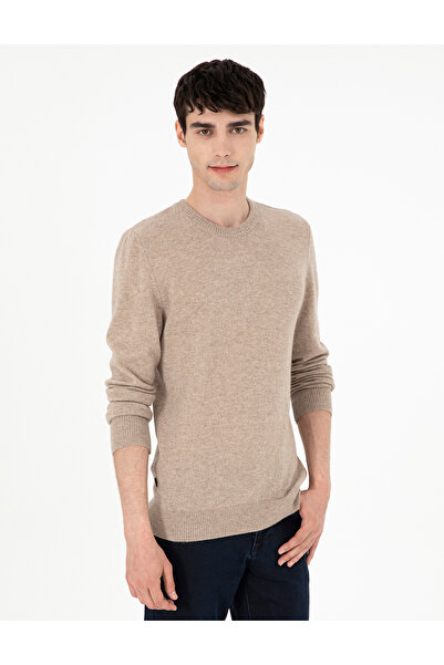 Pierre Cardin Mink Melange Slim Fit Crew Neck Cashmere Knitwear Sweater 50303...