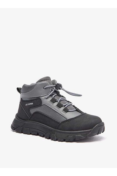 Lee Cooper Boy's Panelled Boots with Cord Lock Closure