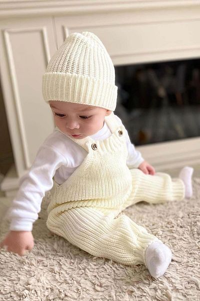 MİNİKO KİDS Baby Hat Kit 2-Piece Salopette Jumpsuit