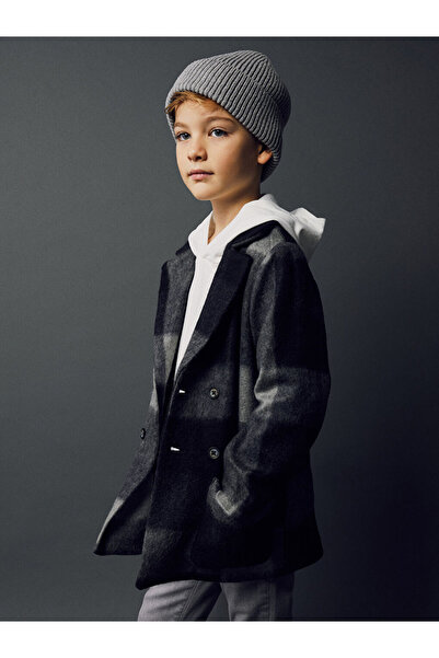 LC Waikiki Lcw Plaid Boy's Cashew Coat