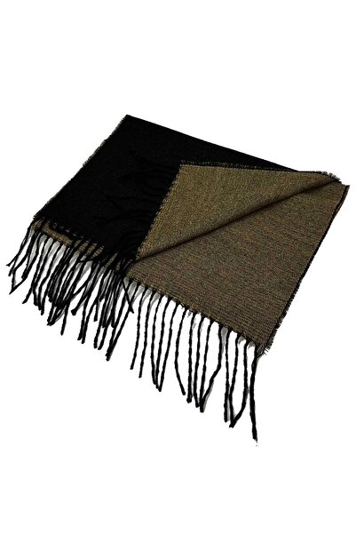 Kravatkolik Μπεζ - Μαύρο Ανδρικό Κασκόλ διπλής όψης K625