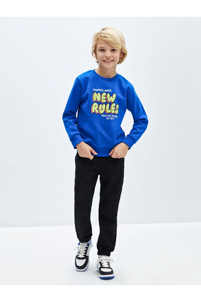 LC Waikiki Μακρυμάνικο φούτερ για αγόρι με στάμπα με λαιμόκοψη