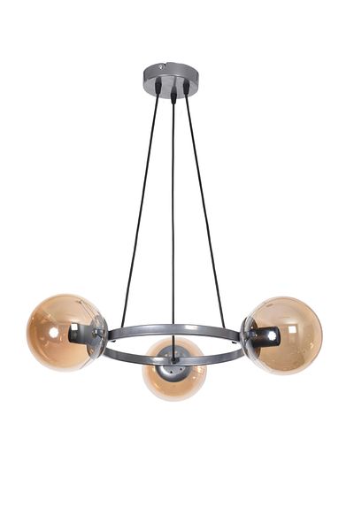 Modavize Owen Modern Design Bedroom Living Room Gray Color Honey Glass 3-Piece Chandelier
